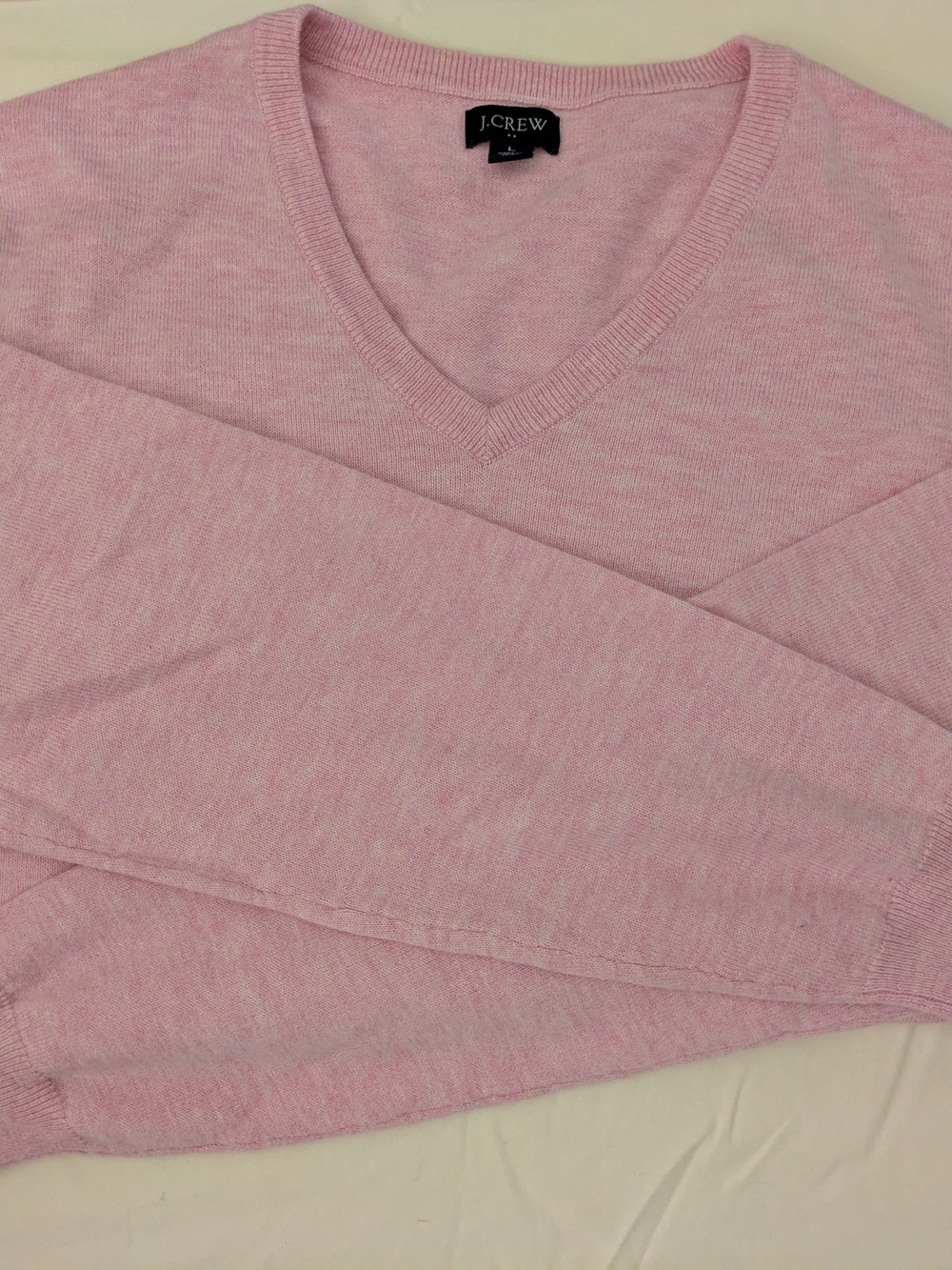 J. Crew Men's Light Pink V-Neck Sweater - Picture 6 of 9
